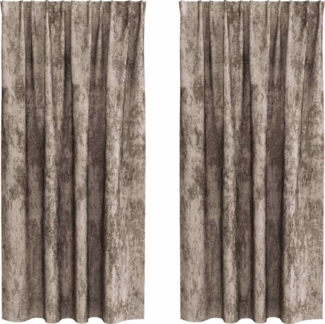 vidaXL Vorhang mit Vorhängen 2 pcs Cappuccino 175 x 140 cm Samt 4107704