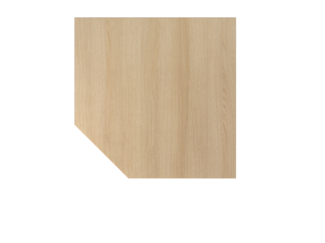 Verkettungsplatte trapezförmig, Stützfuß, Eiche