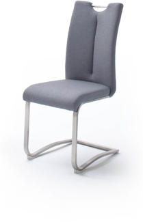 2er-Set Schwingstuhl 'Artos' - Feingewebe Grau - Edelstahl