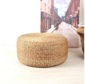 wohnfreuden Hocker Sitz-Pouf BRUNO 60 cm aus Wasserhyazinthe, 29195