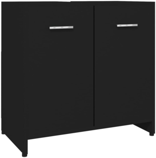 vidaXL Badezimmerschrank Schwarz 60x33x61 cm Holzwerkstoff 802571