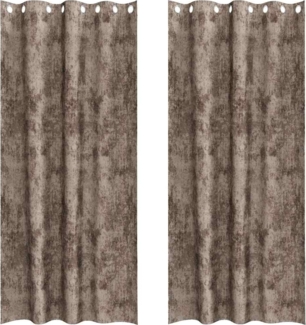 vidaXL Samtvorhänge mit Vorhängen 2 pcs Cappuccino 245 x 140 cm Samt 4107671