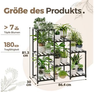 Bamworld Blumenständer Pflanzenständer Pflanzenregal für Innen und Außen mit 7 Ebenen (1 St), für Terrasse, Balkon, Garten – Geschenke für Gartenliebhaber