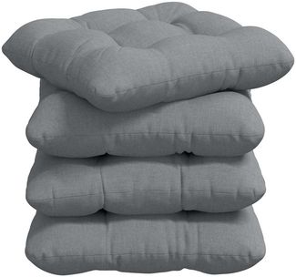 vidaXL Sitzkissen 4 pcs Hellgrau 45 x 45 x 12 cm Stoff 42015103