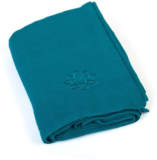 Wohndecke Yogadecke SHAVASANA, Baumwolle petrol, bodhi