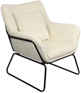 SalesFever Relaxsessel mit Samtbezug Beige
