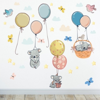 Sunnywall Wandtattoo Ballon Koala Wandsticker Wandtattoo (3 St), konturgeschnitten