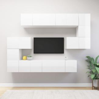 10-tlg. TV-Schrank-Set Weiß Spanplatte [3078724]