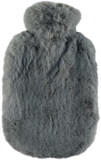Wärmflasche mit Bezug Flauschbezug Grau Bettflasche 2 L Fashy 67381-29