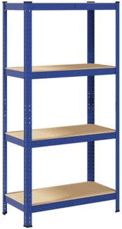 vidaXL Lagerregal mit 4 Böden Blau Stahl & Holzwerkstoff 4016934