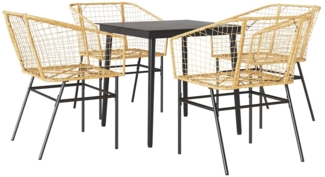 vidaXL 5-teiliges Garten-Esszimmerset Braunes Polyrattanglas 3334493
