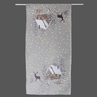 texpot Tischdecke Tischläufer Stickerei Winterwald Weihnachtsdekoration Winter (1-tlg)