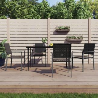 vidaXL Gartenstühle 4 Stk. Schwarz 54x62,5x89 cm Poly Rattan 3187083