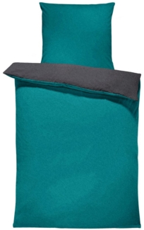 One Home Bettwäsche Doubleface Unifarben, Fleece, 2 teilig, Wende modern, kuschelig flauschig warm weich Winter Übergröße