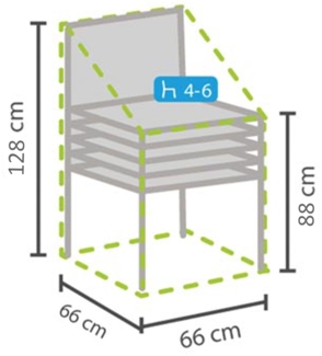 Gartenmöbel Schutzhülle Abdeckhaube für 4-6 Stapelstühle, 66x66x128cm