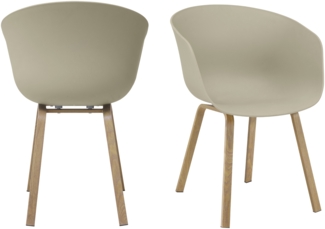 2er Set Esszimmerstuhl Metall und Kunststoff, hellgrau