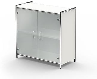 Sideboard mit Glastüren Artline, 80x38x78cm, Anthrazit / Glas