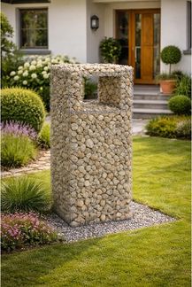 Gabione Gabionen Säule 50x50x120 cm Pfosten eckig Steinkorb Mauer Draht Gitter