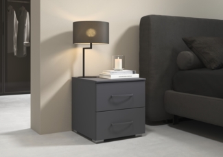 rauch Aditio Box, Nachttisch, 2 Schubladen, mit Softclose-Funktion, Farbe Grau metallic, BxHxT 40x42x42cm