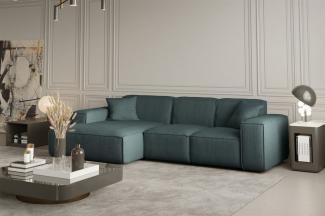 Ecksofa Designersofa CELES in Stoff Scala Petrol Ottomane Links