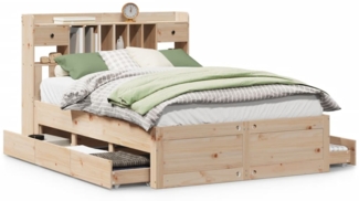 vidaXL Massivholzbett mit Regal ohne Matratze 150x200 cm Kiefernholz 3308957