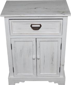 Casa Padrino Shabby Chic Landhaus Stil Kommode mit Schubladen Antik Weiß B 50 cm, H 64 cm - Antik Kommode