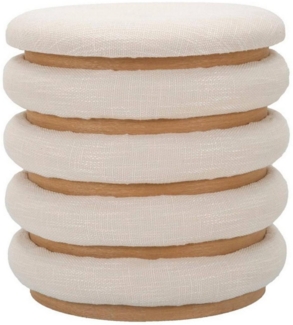 Dmora Pouf Banskil, Mehrzwecksessel, Sitzsack, Hockerhocker, 40x40 h42 cm, Weiß