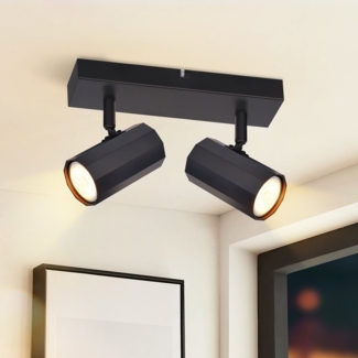 ZMH Spots 2er Vintage Schwarz Deckenstrahler GU10 Schwenkbar 350 Retro Kchenlampe Max 25W Metall fr Wohnzimmer Esszimmer Schlafzimmer ohne Leuchtmittel