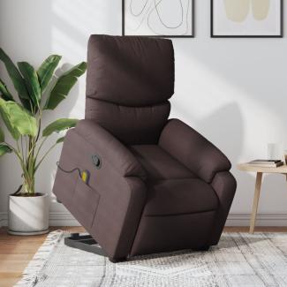 vidaXL Massagesessel mit Aufstehhilfe Dunkelbraun Stoff 3204841