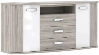 Sideboard Rubio 11 Sandeiche weiß Hochglanz 170x82x48 cm Kommode LED