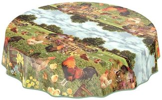 ANRO Tischdecke Wachstuchtischdecke Gartentischdecke Wachstischdecke (Einzelstück 1-tlg), Glatt Rund 100cm wasserabweisend mit Saum