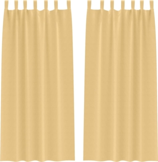 vidaXL Verdunkelungs-Vorhänge mit Ringen 2 pcs Beige 260 x 140 cm 4107537