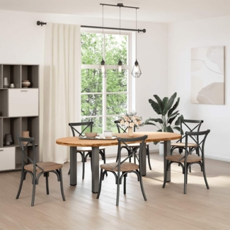 vidaXL Esstisch Hellbraun 220x100x74 cm Massivholz Eiche Oval 3305526