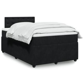 vidaXL Boxspringbett mit Matratze Schwarz 120x190 cm Samt 3290000