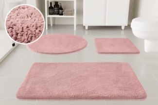 OTTO home Badematte Neele, Höhe 20 mm, rutschhemmend beschichtet, schnell trocknend, Polyester, rund, Badteppich, getuftet, modern, Uni, antirutsch, flauschig, Hochflor