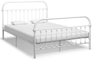 vidaXL Bettgestell Weiß Metall 160×200 cm [284496]