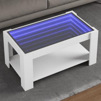 vidaXL LED-Couchtisch Weiß 93x53x45 cm Holzwerkstoff 847553