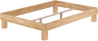 Holzbett breites Doppelbett 160x200 Buche Bettrahmen Futonbett V-60. 87-16