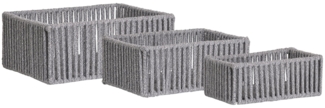 House Nordic Körbe, Baumwolle/Metall, grau, 3er-Set