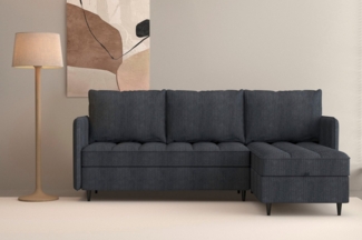 Dorel Home Ecksofa LINDHUS, L-Form, verschiedene Stellvarianten, Loungesofa, Schlaf-Liege, Modulsofa, Recamiere, großer Bettkasten, Cord, Chenille