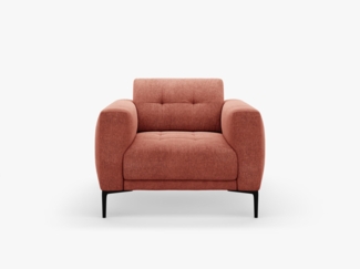 Micadoni Sessel Bemy 1-Sitzer Strukturierter Stoff Koralle