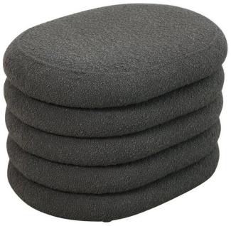 SVITA BLOSSOM Hocker mit Stauraum Sitzhocker Ottomane Boucle-Polster Dunkelgrau