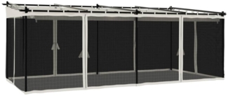 vidaXL Pavillon mit Netzwänden Creme 6x3 m Stahl 4003914