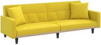 vidaXL Schlafsofa mit Kissen Hellgelb Stoff 351879