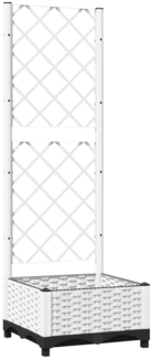 vidaXL Pflanzkübel mit Rankgitter Weiß 40x40x121,5 cm PP 153279