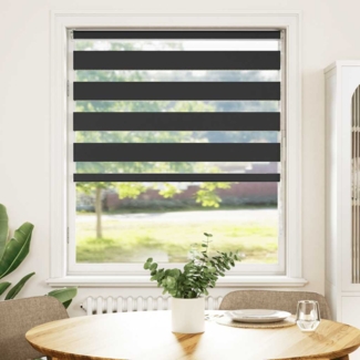 vidaXL Zebrarollo Schwarz 100x100 cm Stoffbreite 95,9 cm Polyester 4014209