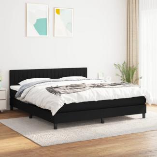 vidaXL Boxspringbett mit Matratze Schwarz 180x200 cm Stoff 3140235