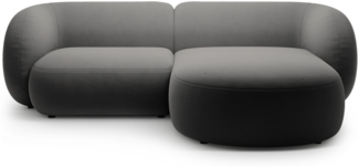Micadoni Ecksofa Kate 2-Sitzer Rechts Samt Dunkelgrau
