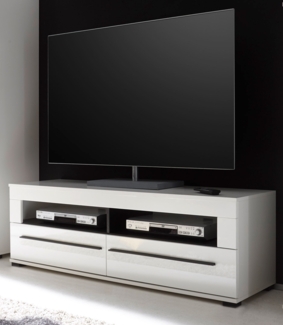 Cantara Lowboard 140cm weiß Hochglanz TV-Board Wohnzimmer Modern