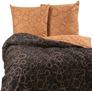 Leonado Vicenti Bettwäsche 100% Baumwolle 135x200 155x200 155x220 200x200 200x220 240x220, Renforce, 3 teilig, Harmoniert ideal mit warmen Holztönen und goldfarbenen Accessoires